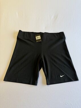 Nike Black Women's Bike Shorts with White Swoosh